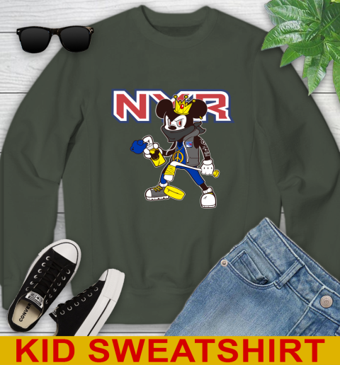 New York Rangers NHL Hockey Mickey Peace Sign Sports Youth Sweatshirt 9
