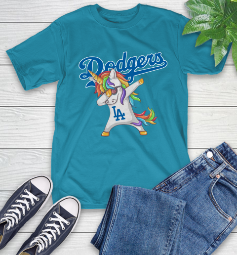 Los Angeles Dodgers MLB Baseball Funny Unicorn Dabbing Sports T-Shirt 8