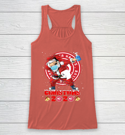 Atlanta Hawks Funny Santa Claus Dabbing Christmas 2020 NBA Racerback Tank 3