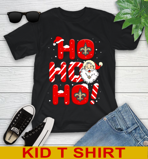 New Orleans Saints NFL Football Ho Ho Ho Santa Claus Merry Christmas Shirt Youth T-Shirt