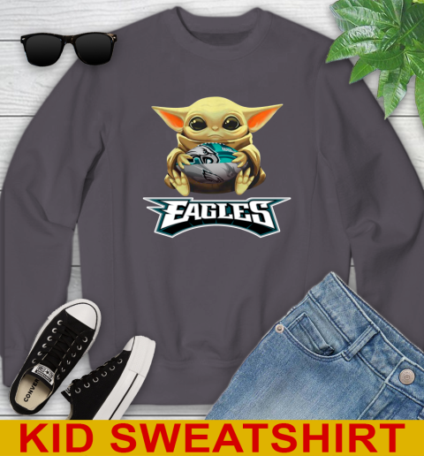 NFL Football Philadelphia Eagles Baby Yoda Star Wars Shirt Youth Sweatshirt 6