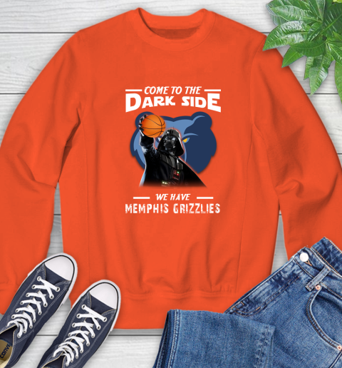 NBA Come To The Dark Side We Have Memphis Grizzlies Star Wars Darth Vader Basketball Sweatshirt 3