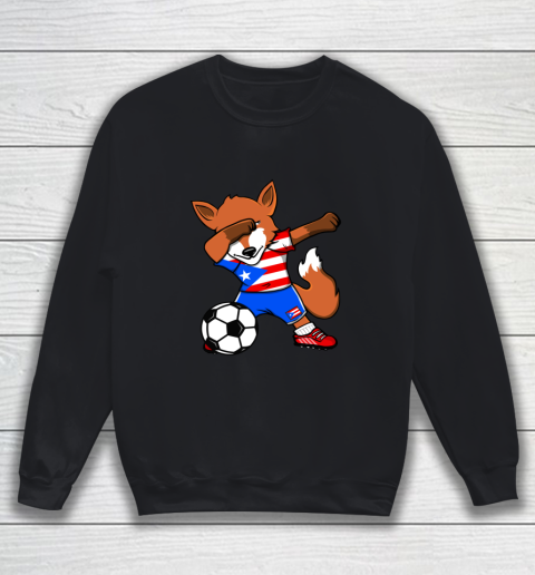 Dabbing Fox Puerto Rico Soccer Fans Jersey Football Lovers Sweatshirt