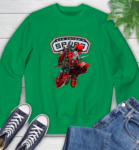 NBA Deadpool Marvel Comics Sports Basketball San Antonio Spurs Sweatshirt 6
