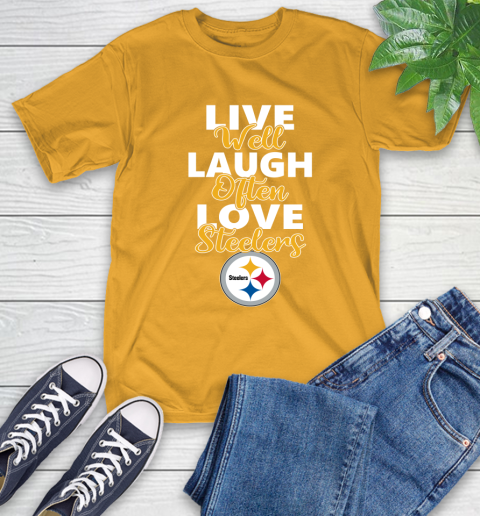 NFL Football Pittsburgh Steelers Live Well Laugh Often Love Shirt T-Shirt 2