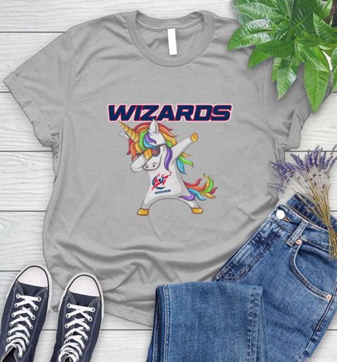 Washington Wizards NBA Basketball Funny Unicorn Dabbing Sports Women's T-Shirt 5