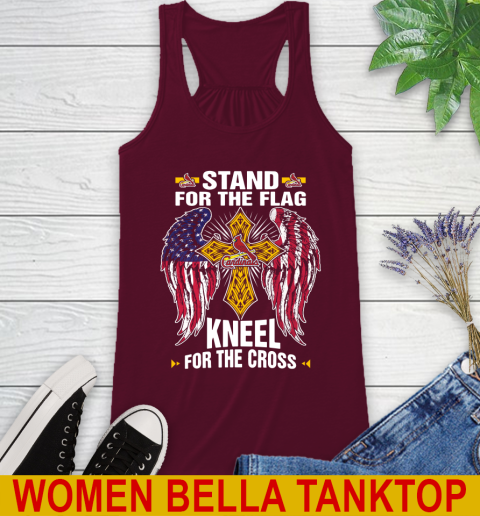 MLB Baseball St.Louis Cardinals Stand For Flag Kneel For The Cross Shirt Racerback Tank 2