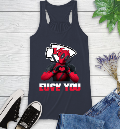 NHL Kansas City Chiefs Deadpool Love You Fuck You Football Sports Racerback Tank 10
