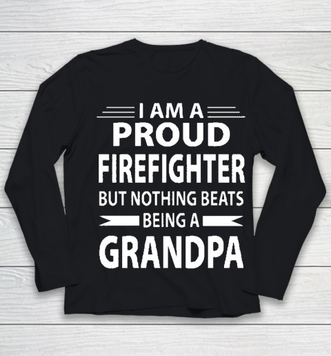 Grandpa Funny Gift Apparel  Firefighter Grandpa Youth Long Sleeve