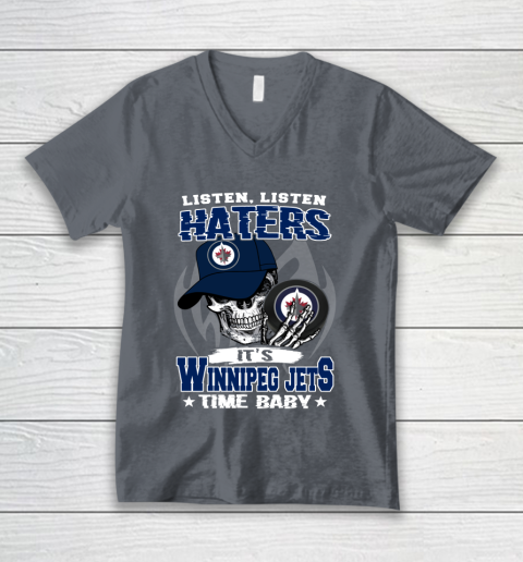 Listen Haters It is JETS Time Baby NHL V-Neck T-Shirt 4