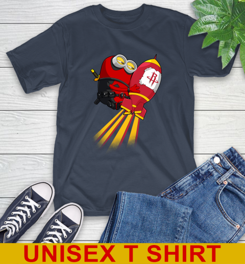 NBA Basketball Houston Rockets Deadpool Minion Marvel Shirt T-Shirt 3
