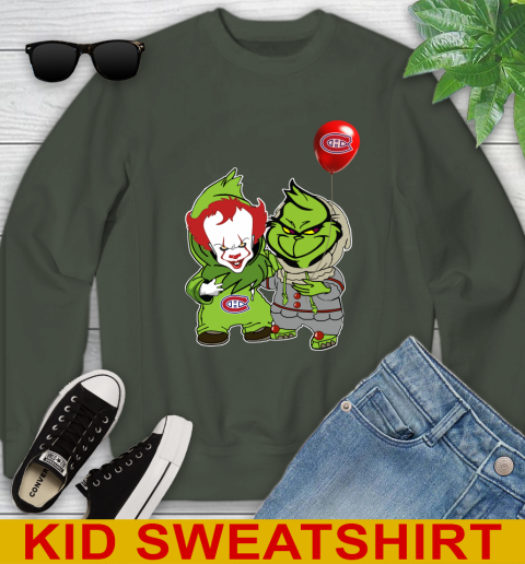 Montreal Canadiens Baby Pennywise Grinch Christmas NHL Hockey Youth Sweatshirt 9