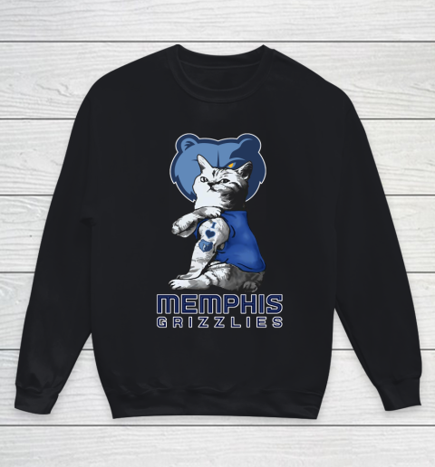 NBA Basketball My Cat Loves Memphis Grizzlies Youth Sweatshirt