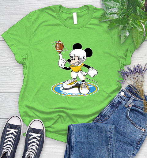 NFL Football Los Angeles Chargers Cheerful Mickey Disney Shirt Women's T-Shirt 10