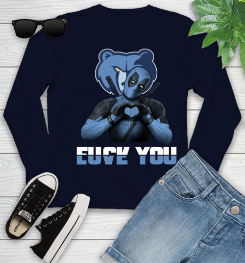 NBA Memphis Grizzlies Deadpool Love You Fuck You Basketball Sports Youth Long Sleeve 2