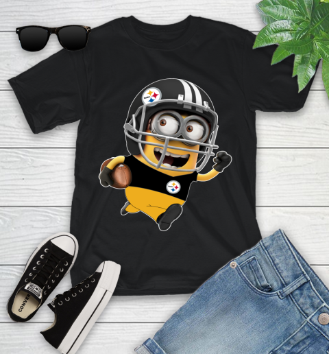 NFL Pittsburgh Steelers Minions Disney Football Sports Youth T-Shirt 2