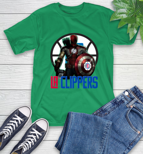 LA Clippers NBA Basketball Captain America Thor Spider Man Hawkeye Avengers T-Shirt 7