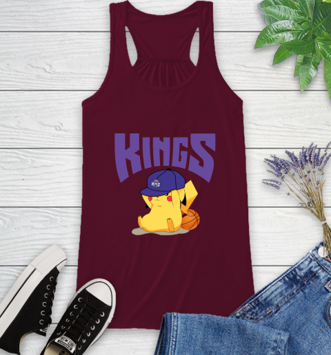 NBA Pikachu Basketball Sports Sacramento Kings Racerback Tank 3