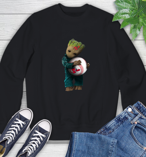 MLB Groot Guardians Of The Galaxy Baseball Sports Cleveland Indians Sweatshirt 2