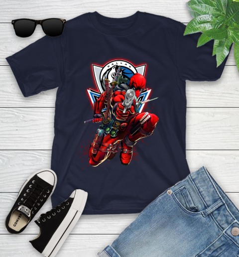 NBA Deadpool Marvel Comics Sports Basketball Dallas Mavericks Youth T-Shirt 3