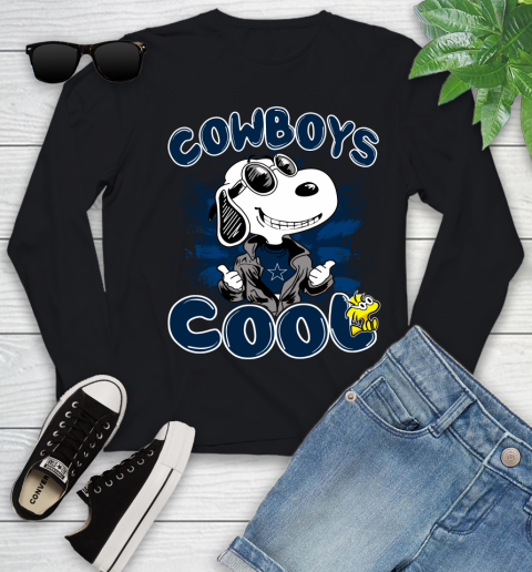 NFL Football Dallas Cowboys Cool Snoopy Shirt Youth Long Sleeve