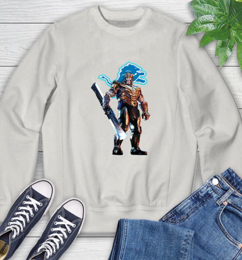 NFL Thanos Gauntlet Avengers Endgame Football Detroit Lions Sweatshirt 12