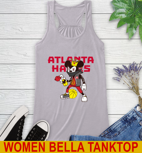 Atlanta Hawks NBA Basketball Mickey Peace Sign Sports Racerback Tank 5