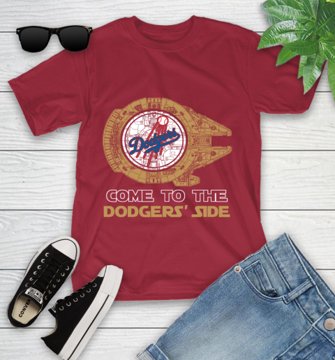 MLB Come To The Los Angeles Dodgers Side Star Wars Baseball Sports Youth T-Shirt 14
