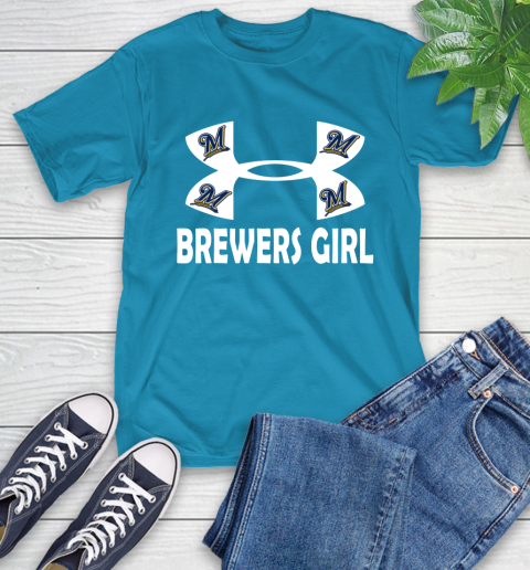 MLB Milwaukee Brewers Under Armour Baseball Sports T-Shirt 9