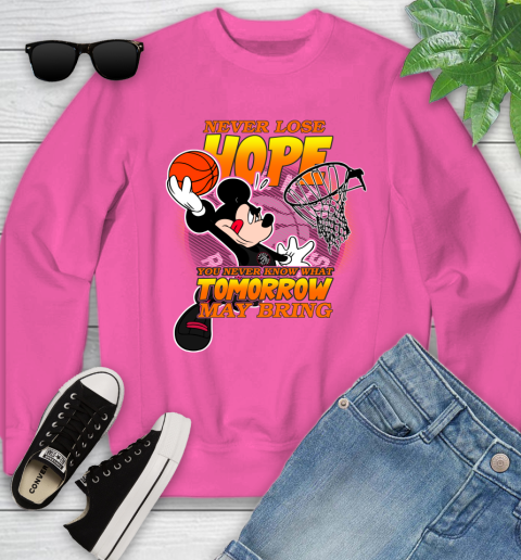 Toronto Raptors NBA Basketball Mickey Disney Never Lose Hope Youth Sweatshirt 6