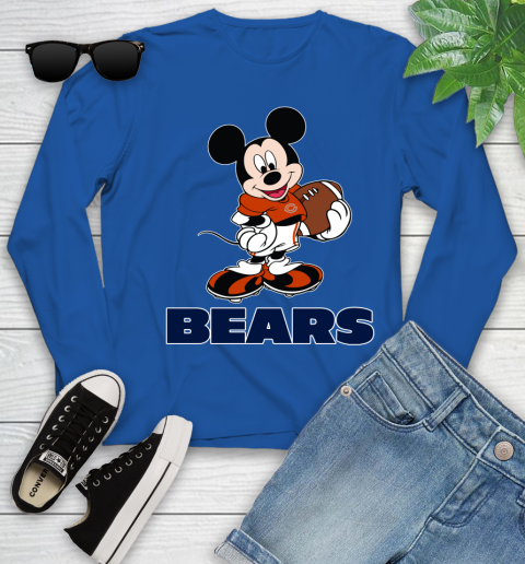 NFL Football Chicago Bears Cheerful Mickey Mouse Shirt Youth Long Sleeve 10