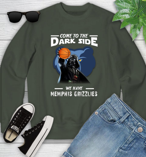 NBA Come To The Dark Side We Have Memphis Grizzlies Star Wars Darth Vader Basketball Youth Sweatshirt 9