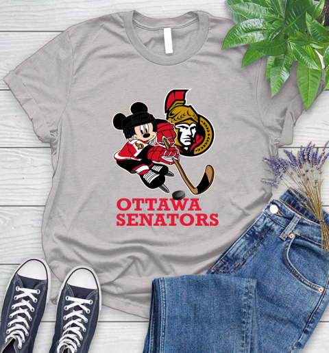 NHL Ottawa Senators Mickey Mouse Disney Hockey T Shirt Women's T-Shirt 10