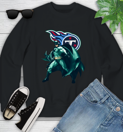 NFL Batman Football Sports Tennessee Titans Youth Sweatshirt 2