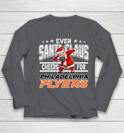 Philadelphia Flyers Even Santa Claus Cheers For Christmas NHL Youth Long Sleeve 6