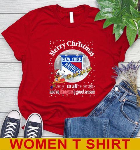 New York Rangers Merry Christmas To All And To Rangers A Good Season NHL Hockey Sports Women's T-Shirt 11