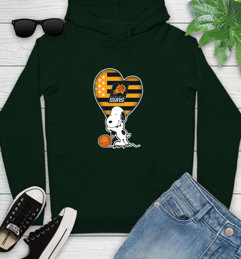 Phoenix Suns NBA Basketball The Peanuts Movie Adorable Snoopy Youth Hoodie 13