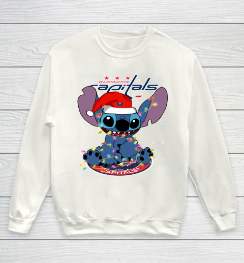 Washington Capitals NHL Hockey noel stitch Christmas Youth Sweatshirt