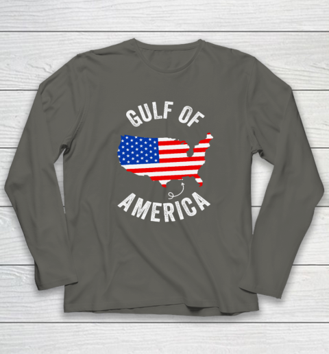 Gulf of USA America Funny Gulf of Mexico USA Flag Map July 4th Long Sleeve T-Shirt 4