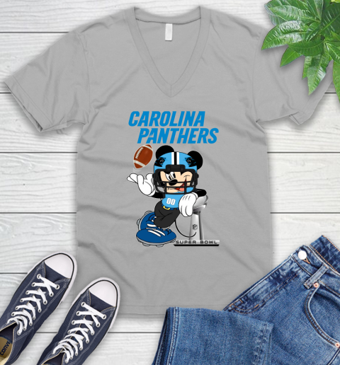NFL Carolina Panthers Mickey Mouse Disney Super Bowl Football T Shirt V-Neck T-Shirt 4