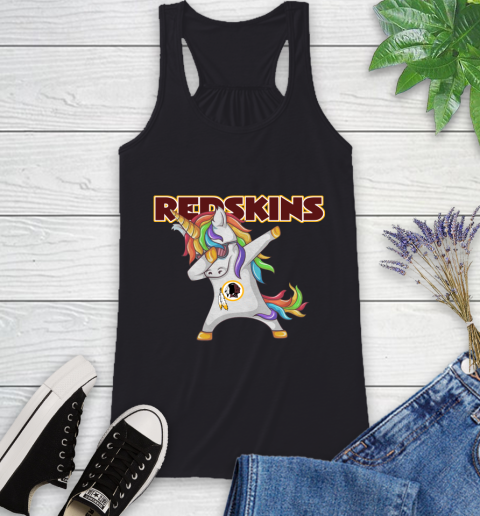 Washington Redskins NFL Football Funny Unicorn Dabbing Sports Racerback Tank 2