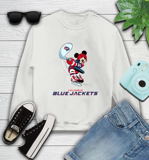 NHL Hockey Columbus Blue Jackets Cheerful Mickey Mouse Shirt Sweatshirt 5