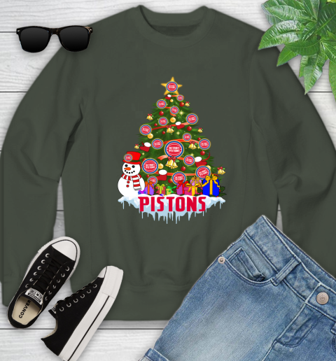 Detroit Pistons Merry Christmas NBA Basketball Sports Youth Sweatshirt 10