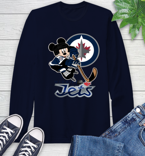 NHL Winnipeg Jets Mickey Mouse Disney Hockey T Shirt Long Sleeve T-Shirt 4