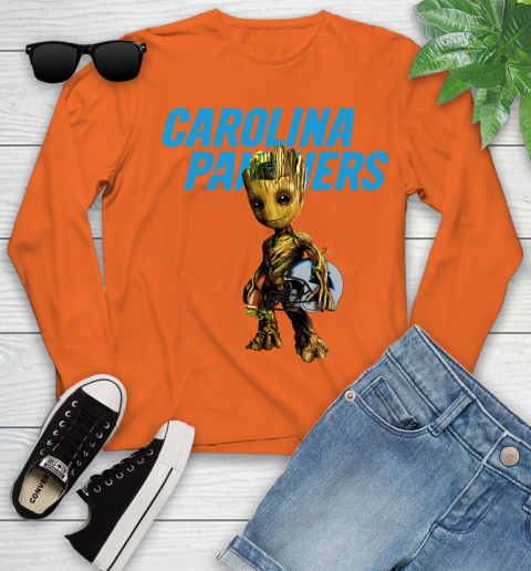 Carolina Panthers NFL Football Groot Marvel Guardians Of The Galaxy Youth Long Sleeve 4