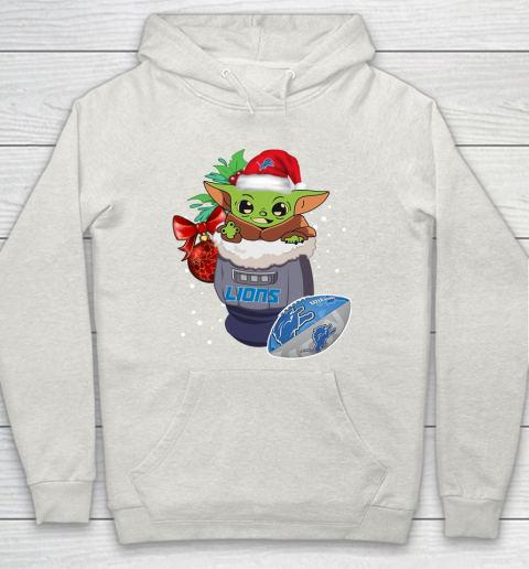 Detroit Lions Christmas Baby Yoda Star Wars Funny Happy NFL Hoodie 12