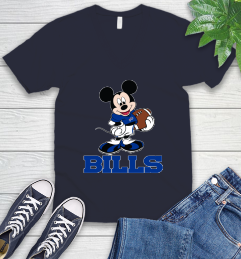 NFL Football Buffalo Bills Cheerful Mickey Mouse Shirt V-Neck T-Shirt 3