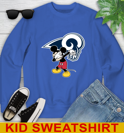 Los Angeles Rams NFL Football Dabbing Mickey Disney Sports Youth Sweatshirt 7