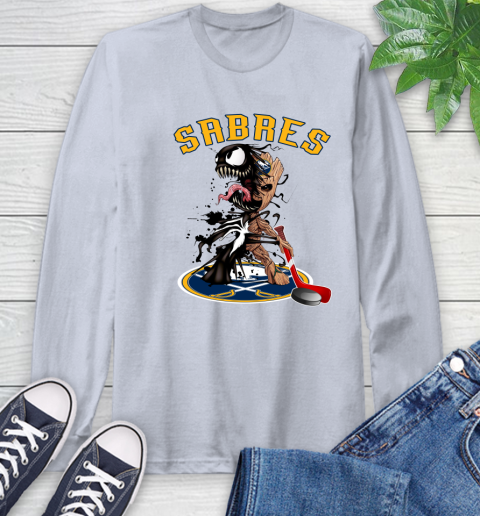 NHL Buffalo Sabres Hockey Venom Groot Guardians Of The Galaxy Long Sleeve T-Shirt 6