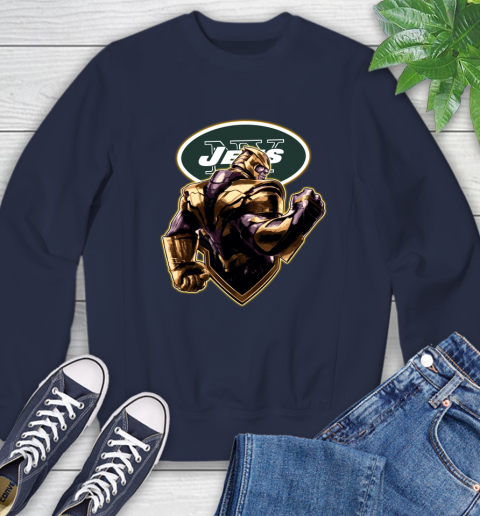 NFL Thanos Avengers Endgame Football Sports New York Jets Sweatshirt 3